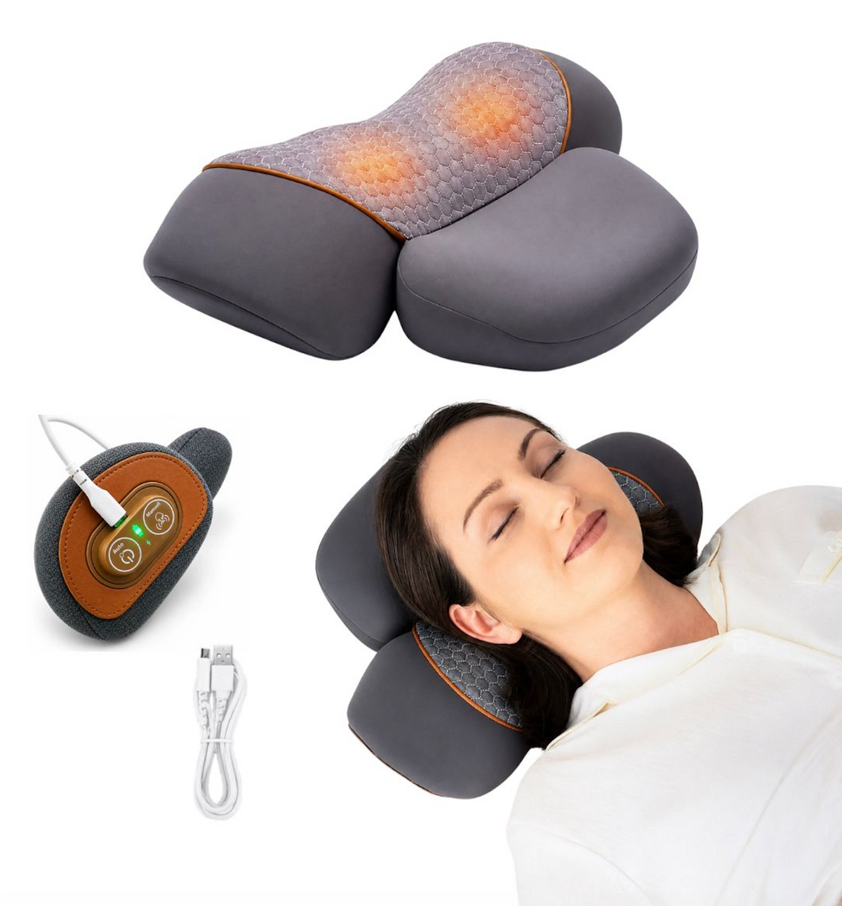 Relaxora™ - Elektronisk Massagekudde För Nacksmärta & Spända Muskler